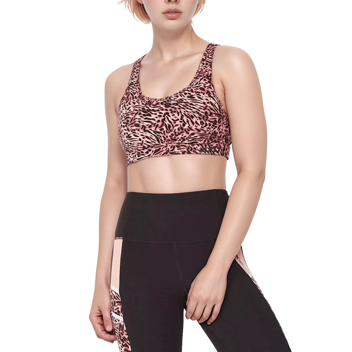2XU Form Strappy Crop - Black and Red - View 1