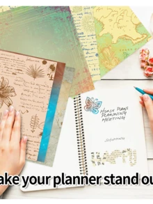 12pcs Vintage European & American Style Map & Newspaper Print Decorative Paper For DIY Scrapbooking - one-size - View 5