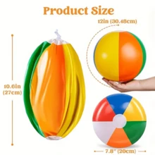 3 piezas Pelotas de playa inflables de 12 pulgadas de colores - Juegos de piscina de PVC, suministros para fiestas de cumpleaños y decoración de verano hawaiana, diseño arcoíris clásico en rojo, azul, amarillo, verde, naranja y blanco, perfecto para fiestas en la piscina | Accesorios de piscina de colores | Pelotas inflables, juegos acuáticos, diversión acuática de verano, entretenimiento acuático, juegos de playa, entretenimiento para fiestas, actividades acuáticas, fiestas en la piscina, entretenimiento de verano, ideal como accesorio de juego de piscina - Multicolor - Ver 2