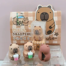 Taille-crayon de bureau en forme de dauphin, décoration de bureau. Taille-crayon créatif en forme d'hippopotame de dessin animé, animal mignon. Exquis et compact, emballé aléatoirement, petit cadeau, retour à l'école