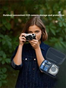 1pc Portable CCD Camera Protective Case, Compact Design, Waterproof Material, Ideal For Outdoor Photography Enthusiasts And Travelerscharger Case Office Must Haves Digital Bag Cable Camerabag Electronic Data Cable Organizer Storage Power Bank Cover Forwallet Travel Camera Bag Women Man Child's Christmas Gifts Essential Teacher Supplies Waterproof Lightweight Large Capacity Portable Accessories