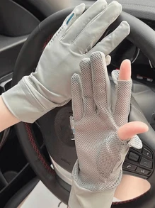 زوج قفازات حرير جليدي للحماية من الأشعة فوق البنفسجية، مناسبة للارتداء اليومي