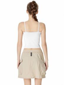 Slim Fit Sports Tank Top With Padded Bust, Women's Summer Ribbed Knit - White - View 8