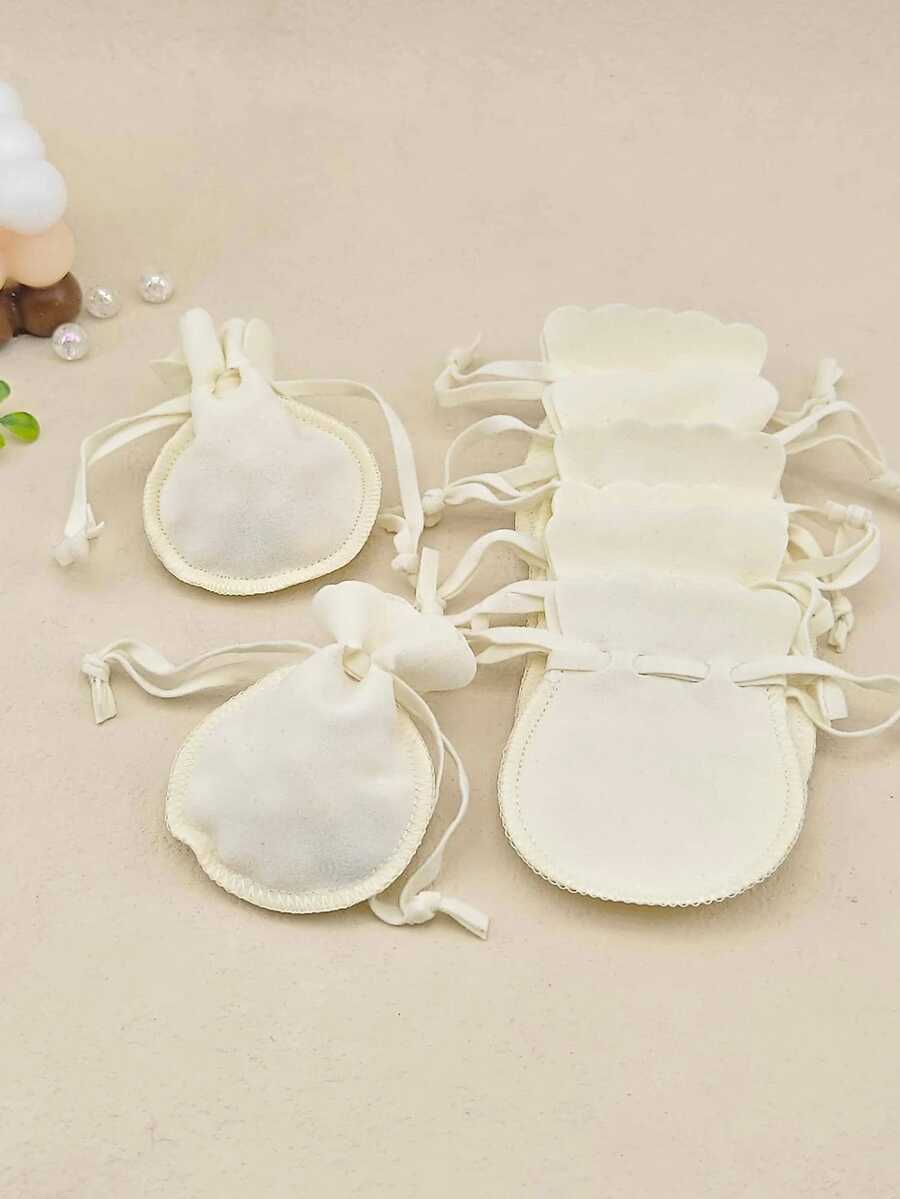 12 chiếc túi đựng trang sức bằng nhung hình quả bầu có dây rút, túi đựng quà tặng đựng nhẫn, vòng tay, hoa tai, quà tặng Giáng sinh trở lại trường - Màu be - Xem 1