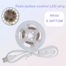 1 Bobina Striscia Luminosa LED 2835 Luce Bianca Calda con Interruttore a Pulsante - Alimentata USB, Bassa Tensione Sicura, Illuminazione Durevole per Fai-da-Te, Camere da Letto, Mobili, Cassettiere e altre Decorazioni