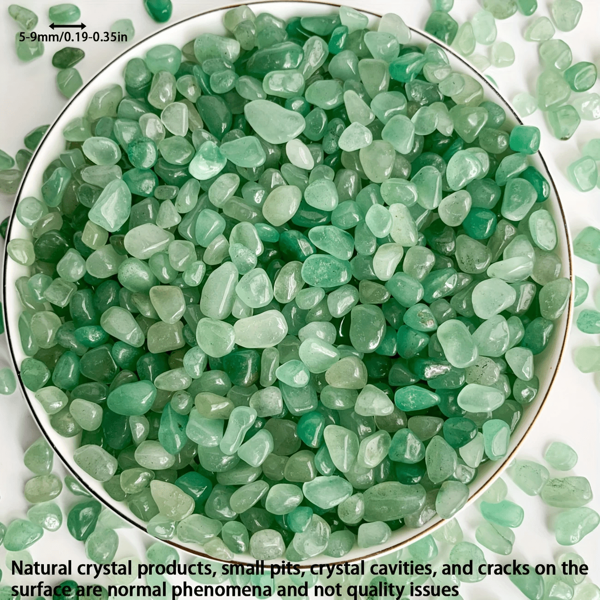 50g/100g Arena de cristal de cuarzo verde natural dorado, piedras de cristal pulidas, material adecuado para la fabricación de joyas, botellas de los deseos, plantas de interior, decoración del jardín, jardineras y decoración de acuarios, apto para varios usos
