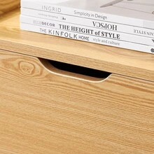 SoBuy FRG258 Side Table Bedside Table With 2 Drawers And 2 Shelves, W X H X D Approx.: 45 X 55 X 38 Cm - Natural Oak - View 3