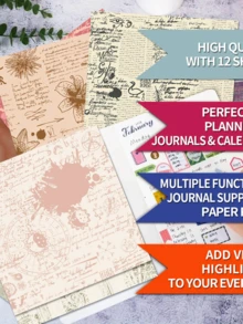 12pcs Vintage European & American Style Map & Newspaper Print Decorative Paper For DIY Scrapbooking - one-size - View 3