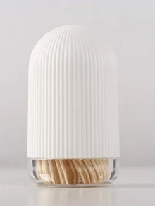 1个塑料牙签筒，含250根牙签。North Material 白色牙签筒，适合家庭使用 - 彩色 - 查看 3