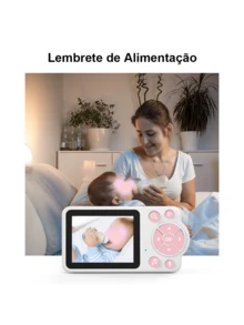 Monitor Baby HD: Visão Noturna + Sensor de Temperatura - Entrada do Brasil (220V) - Visão 8