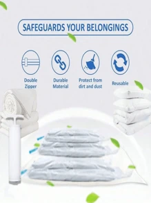 20/10/8/5/1pcs Vacuum Compressed Storage Bags, Travel Organizer Bags, Reusable Vacuum Bags Save 80% Space For Jacket, Shirt, Quilt, Pants, Home, Dorm, Closet, Bedroom, Bathroom, Travel, Back To School, Organizer, Wardrobe, White T-Shirt, Black Pants, Women Winter Clothes, Dress