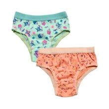 10 Calcinha Infantil Menina 100% Algodão Estampada Lisa com Elástico Resistente Cós Alto - Multicolorido - Visão 4