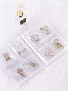 1Set Frosted Transparent Jewelry Storage Booklet With 30 Oxidation Resistant Storage Bags For Ring, Earring And Necklace Sorting And Organizing Container