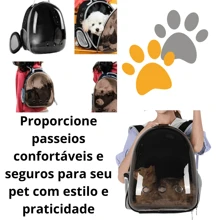 Mochila Pet Astronauta Visão Panorâmica Cachorro Gato Cães Animais Roedores Passáros Acrílico Fumê