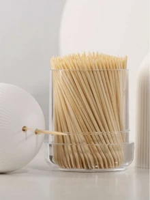 1个塑料牙签筒，含250根牙签。North Material 白色牙签筒，适合家庭使用 - 彩色 - 查看 4