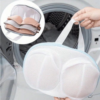 1/2 件装文胸洗衣袋，洗衣袋，大号文胸机洗袋，适合所有罩杯尺寸，防变形文胸洗衣袋，内衣洗衣袋（灰色，蓝色）