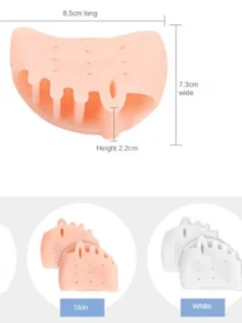 1 Pair/2 Pairs Silicone Forefoot Pad, Soft Cushion Toe Pad, Shock Absorbing Shoe Insole Unisex Foot Care