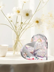 1 件亚克力桌面装饰，带有圣经经文、祈祷、灵感、爱、生日礼物、女性朋友礼物，可用作办公桌装饰生日礼物毕业