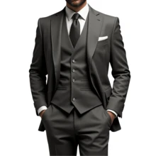 Slim Fit Suit With Vest – Formal Style With A Fashion Touch - Grey - View 10
