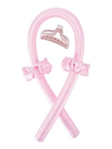 4 件套无热卷发套装，适合女性长发，卷发器适合过夜卷发，无热卷发配件套装带发夹，方便卷发