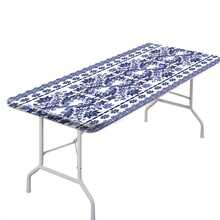 1pc Bohemian Floral Printed Elastic Table Cover, Lightweight And Washable, Suitable For Family Gatherings, Outdoor Decor, Festivals, Indoor/Outdoor Use - Multicolor - View 11