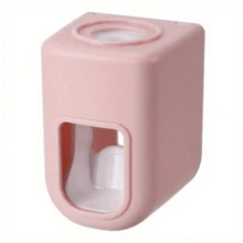 1 Dispensador de pasta de dientes montado en la pared, sin taladro, automático, herramienta de baño y tocador sin esfuerzo - Soporte para cepillo de dientes montado en la pared con exprimidor - Sin necesidad de electricidad - Accesorio de baño de plástico para dispensar pasta de dientes de forma simplificada, de vuelta al colegio - Multicolor - Ver 5