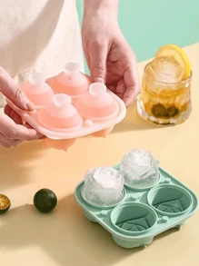 1 Pieza, Bandeja con forma de rosa, Molde de enfriamiento, Molde creativo, Diseño 3D de 4 cavidades con forma de rosa, Silicona, Fácil desmoldado y limpieza, Elabora rápidamente formas de enfriamiento exquisitas