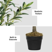 6/7/8ft Artificial Olive Tree Large  Faux Silk Olive Trees For Home Office Living Room Decor, Indoor Fake Potted Tree With Natural Wood Trunk And Lifelike Fruits - 6ft - 查看 5