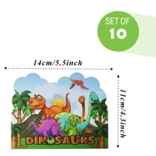 10pcs Dinosaur Theme Birthday Party Invitations, Cartoon Jungle Dinosaur Design Party Invitation Cards, Suitable For Birthday Party, Picnic, Thanksgiving, Family Gathering