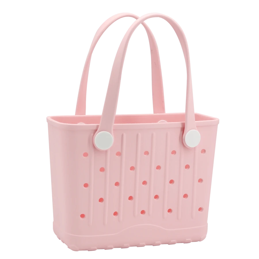 Small EVA Beach Bag Creative Rubber Beach Totes Waterproof Travel Bags Anti-Tilting Handbag For Sports, Pool, Beach,Yoga - Flesh Pink - View 1