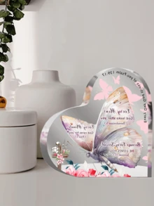 1 件亚克力桌面装饰，带有圣经经文、祈祷、灵感、爱、生日礼物、女性朋友礼物，可用作办公桌装饰生日礼物毕业