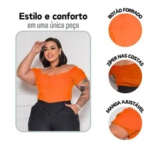 Plus Size Blouses - Orange - View 5