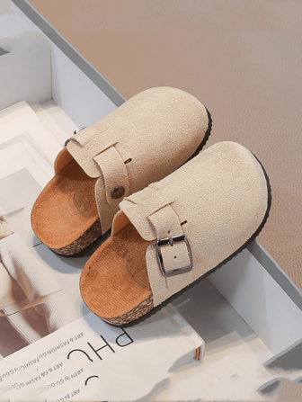1 Pair 2025 Spring/Autumn New Closed-Toe Girls Slip-On Shoes, Soft Sole Versatile Kids Casual Sandals, Anti-Slip Boys Loafers