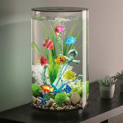 5/8pcs Floating Aquarium Fish Set, Realistic Plastic Tropical Fish Decoration For Aquarium And Bathroom,Fish With Rich Colors