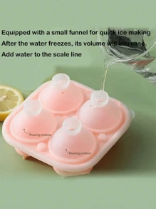 1 Pieza, Bandeja con forma de rosa, Molde de enfriamiento, Molde creativo, Diseño 3D de 4 cavidades con forma de rosa, Silicona, Fácil desmoldado y limpieza, Elabora rápidamente formas de enfriamiento exquisitas