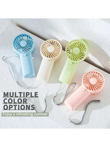 1 pieza Mini ventilador con una velocidad de viento y cuerda colgante - Regalo de fiesta (Pilas no incluidas, se deben comprar por separado) para verano y para uso al aire libre, deportes, viajes, cocina, dormitorio, escuela, oficina, y para mujer, hombre, niños, adultos, verano, viajes, accesorios de viaje