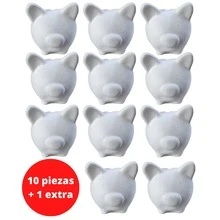 10 Alcancias de cerdito puerquito mini de yeso sin pintar elaboradas a mano - Blanco - Ver 1