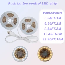 1 Bobina Striscia Luminosa LED 2835 Luce Bianca Calda con Interruttore a Pulsante - Alimentata USB, Bassa Tensione Sicura, Illuminazione Durevole per Fai-da-Te, Camere da Letto, Mobili, Cassettiere e altre Decorazioni