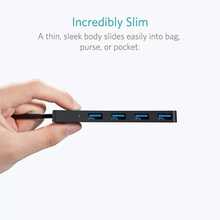 USB 3.0 Hub 4-Port Adapter Charger Data SLIM Super Speed PC Laptop Desktop - 黑色 - 查看 2