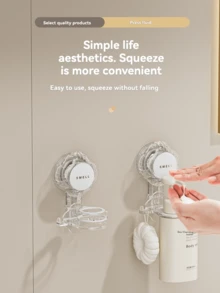 1pc Multi-Layer Slip-Resistant Plastic Shower Caddy | Minimalist White Square Waterproof Bathroom Storage Rack, Organizer For Home - Multicolor - View 6