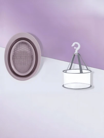 化妆刷清洁套装美妆蛋清洁工具折叠硅胶洗脸刷粉扑清洁工具