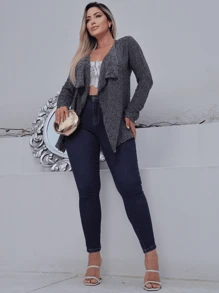 Cardigan Tricot Feminino Kimono Tricô Casaco Bucle Otimo Caimento