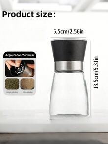 1 件胡椒研磨器、家用盐研磨器、玻璃香料研磨器、可调节粗细的手动胡椒研磨器、香料粉碎器、可重复使用的香料瓶、适用于烧烤、野餐、露营、厨房工具、情人节礼物、厨房配件、香料和胡椒调味瓶、父亲节礼物