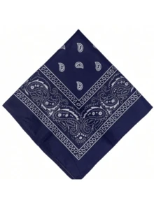 بندانا بطول 21 إنش مصنوع من البوليستر مزخرف بنقشة البيزلي متميزة بتصميم سريع الجفاف وماص للعرق، اختيار مثالي للهدايا