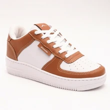 Men's Casual Caramel Leather Sneakers Everyday All Stitched Blogger 34 To 43 - 駝色 - 查看 1