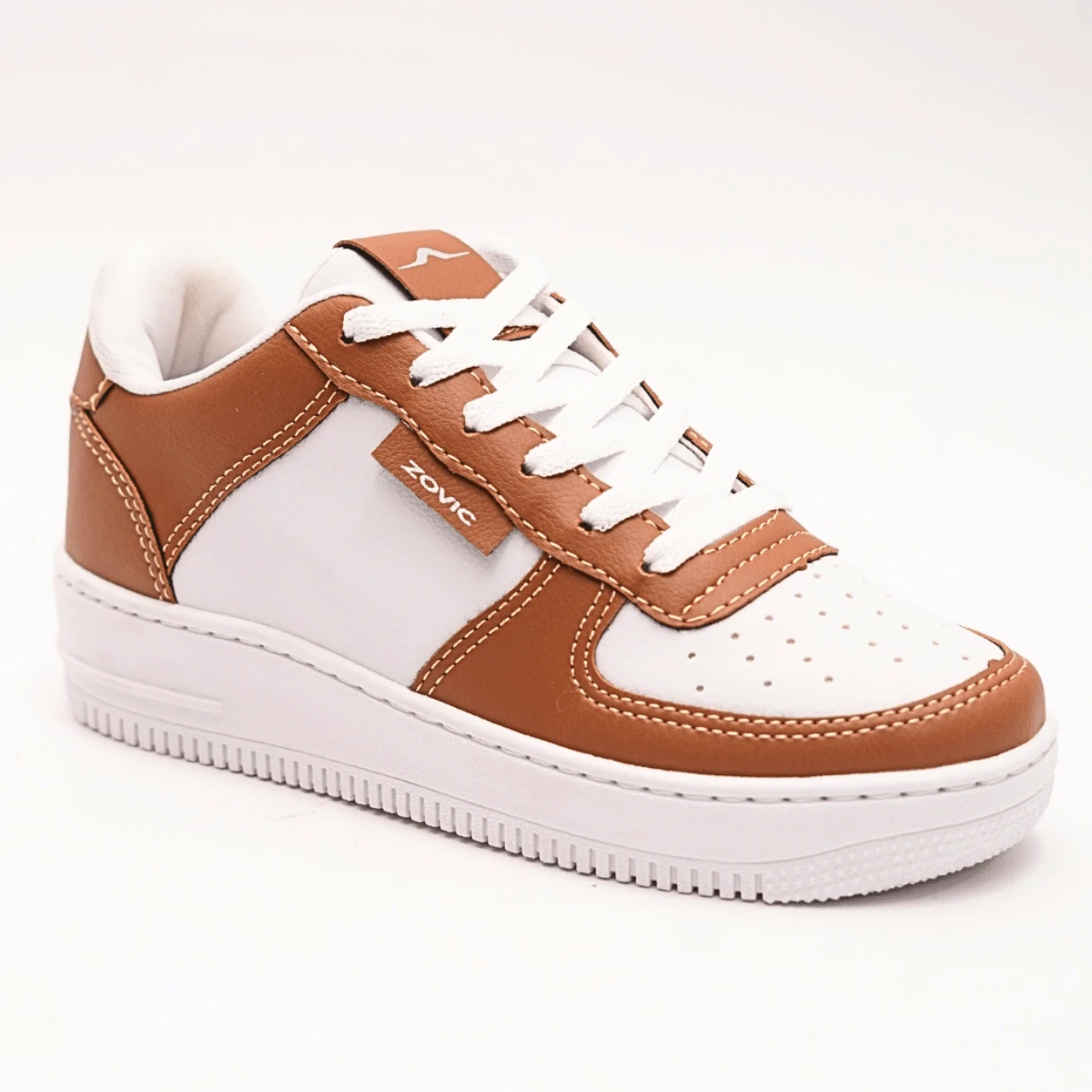 Men's Casual Caramel Leather Sneakers Everyday All Stitched Blogger 34 To 43 - 駝色 - 查看 1