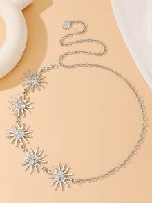 1pc Metallic Sun Shaped Western Style Women's Waist Chain, Sexy Party Beach Resort Jewelry Bodychains - Multicolor - View 8