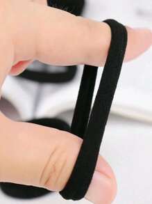 100pcs/10pcs Women's All-Match Black, High-Elastic Nondamaging Hair Ties, Stylish & Versatile, Elegant & Chic, Simple & Minimalist Design Hair Bands, Suitable For Daily Wear, Casual, Party, Commute, Vacation, Face Washing, Makeup, Hairstyling Back To School