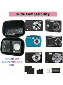 1pc Portable CCD Camera Protective Case, Compact Design, Waterproof Material, Ideal For Outdoor Photography Enthusiasts And Travelerscharger Case Office Must Haves Digital Bag Cable Camerabag Electronic Data Cable Organizer Storage Power Bank Cover Forwallet Travel Camera Bag Women Man Child's Christmas Gifts Essential Teacher Supplies Waterproof Lightweight Large Capacity Portable Accessories