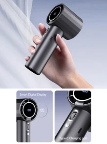 AOYI Portable Fan Handheld, Mini Turbo Fans, Summer Personal Cooling Fan, 1-100 Speed Adjustable, 1800mAh Rechargeable Battery, Strong Wind, Digital Display, For Work, Study, Home, Office, Travel, Beach, Vacation